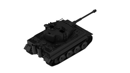 3D rendering of a world war two tank isolated on white background