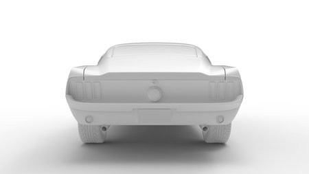 3D rendering of a retro vintage sports automobile sports car isolated in studio backgroundの写真素材