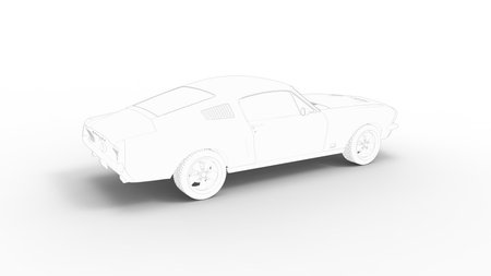3D rendering of a retro vintage sports automobile sports car isolated in studio backgroundの写真素材
