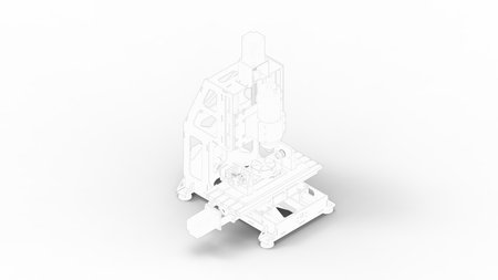 3D rendering of a cnc drilling milling machine technical and technology machineryの写真素材