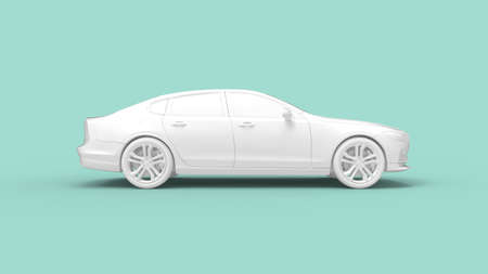 3D rendering of a passenger car sedan. Consumer transportation vehicle isolated, computer generated concept model.の写真素材
