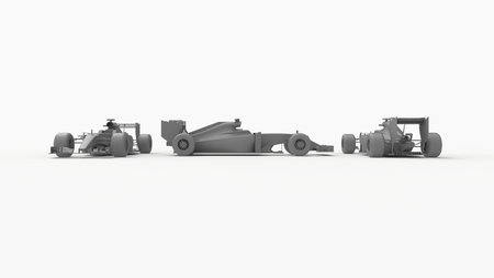 3D rendering of a high speed race car blank template model isolated.