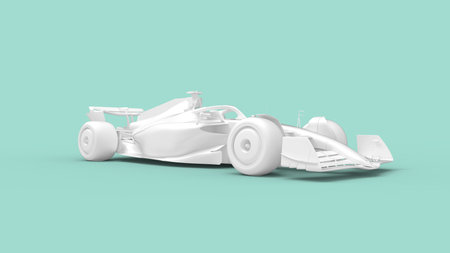 3D rendering of a fast modern aerodynamic efficient innovative race automobile car. Render in blank...