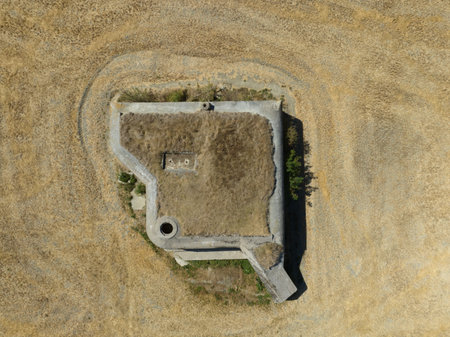 World war 2 WW2 WWii bunker fortification military defense structure that provides a measure of protection against shelling and bombing. Near Zoutelande and Vlissingen The Netherlandsの写真素材