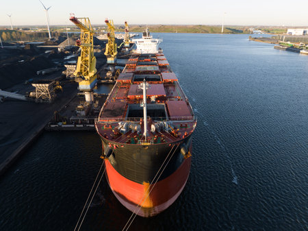 Amsterdam, 19th of November 2022, The Netherlands. Rietlanden Terminals transhipment of coal for...