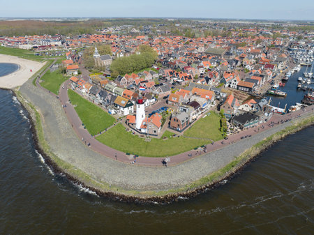 Urk coast line, city view in The Netherlands.の写真素材