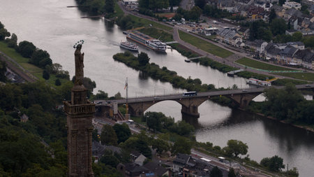 Marian Column Mariensaule in Trier, Germany, statue, city icon, and part of the skyline.