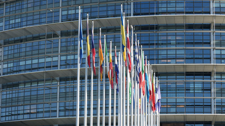 European Parliament in Strasbourg, France. European politics.