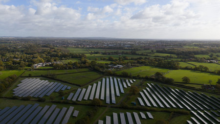 Solar panels in the english countryside.