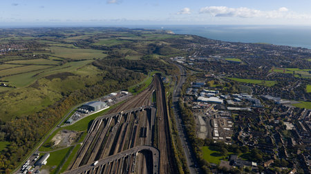 The Channel Tunnel railway tunnel between France and the United Kingdom.の写真素材