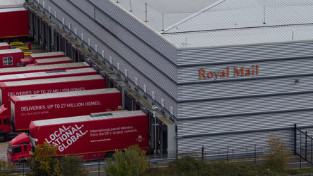 Bristol, unitary authority, England, October 30, 2025: Royal Mail Distribution Centre and Postal...