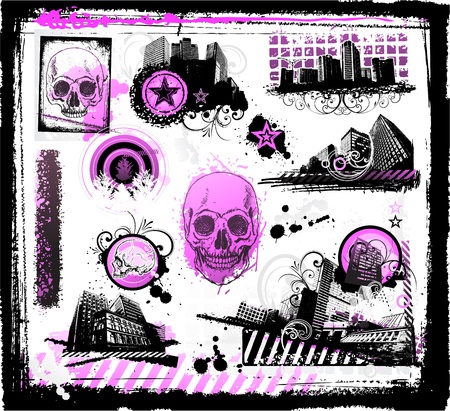 Grunge emo iconsのイラスト素材