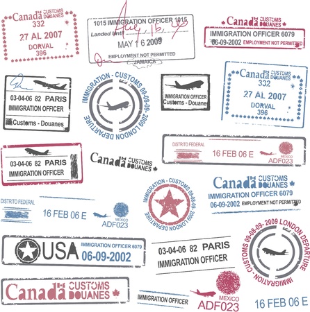 Passport stampのイラスト素材