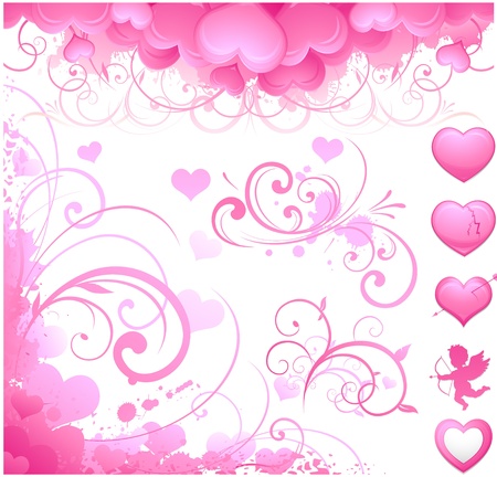 Valentine's day elementsのイラスト素材