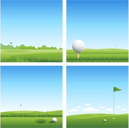 four golf nature backgroundのイラスト素材