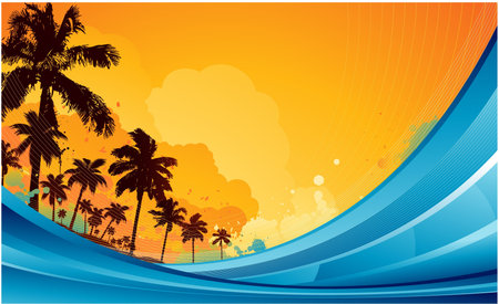 tropical summer backgroundのイラスト素材