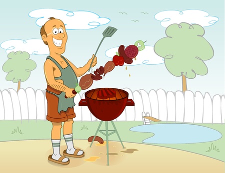 barbecue cookのイラスト素材
