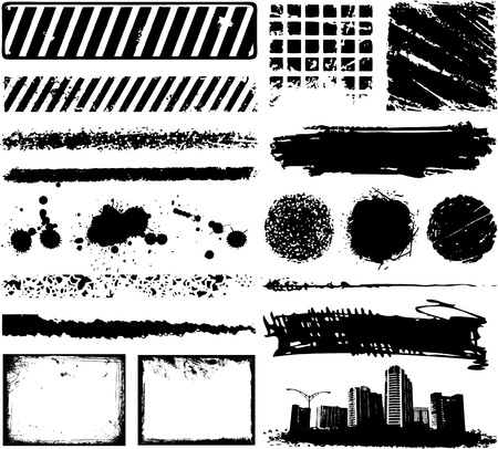 abstract grunge urban elementsのイラスト素材