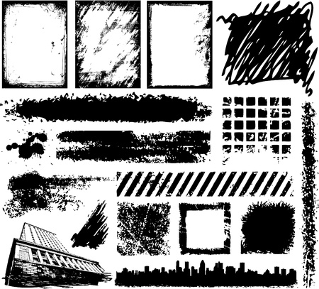 abstract grunge urban elementsのイラスト素材