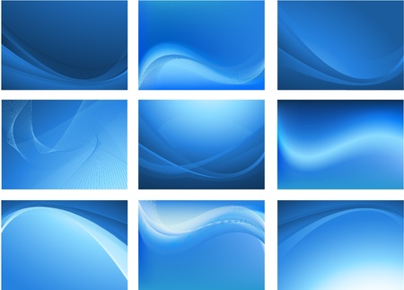 abstract Blue waving business cardのイラスト素材