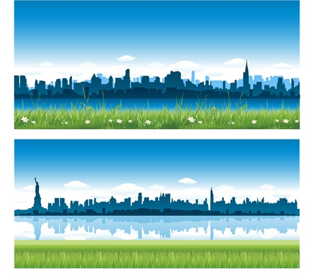 new york city backgroundのイラスト素材