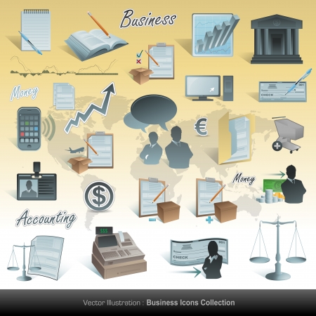 Vector business accounting icons setのイラスト素材