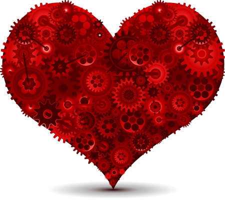 Mechanic heart love conceptのイラスト素材