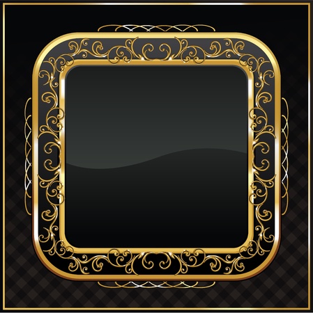 vintage golden frameのイラスト素材