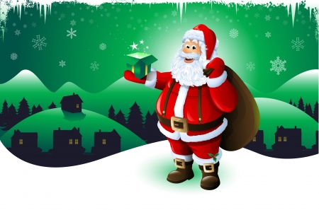 Santa Claus Christmas card のイラスト素材