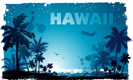 Tropical hawaiian backgroundのイラスト素材