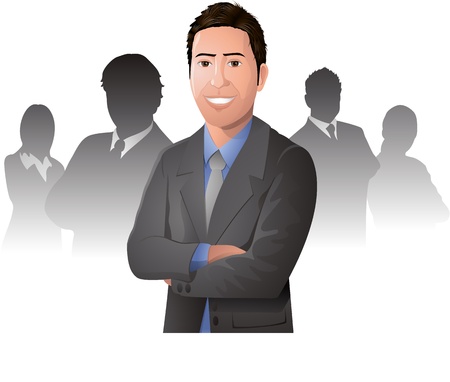 Young happy businessman illustrationのイラスト素材