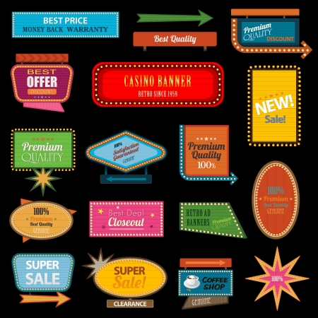 Retro banner motel signのイラスト素材