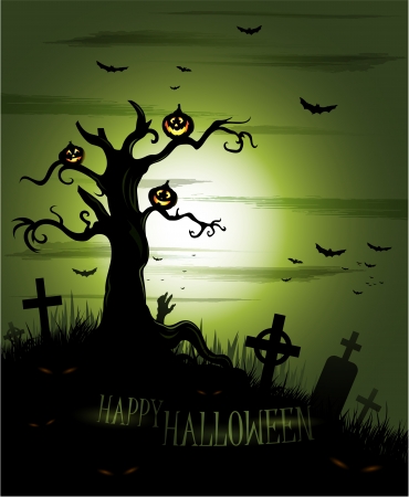 Greeny Halloween background のイラスト素材