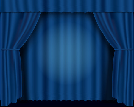 Blue vector illustration theatrical curtainsのイラスト素材