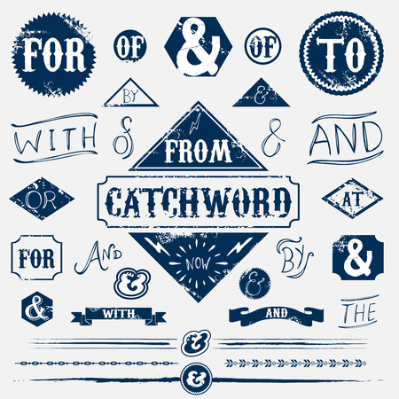Design elements set vintage catchwordのイラスト素材