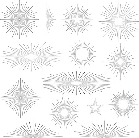 Set of vintage retro sunbursts vector illustrationのイラスト素材