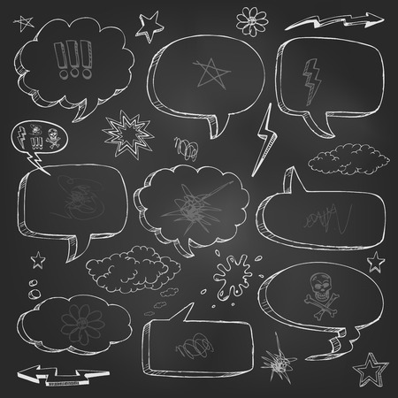 Hand drawn comic speech bubble setのイラスト素材