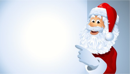 portrait of cartoon Santa Claus showing billboardのイラスト素材