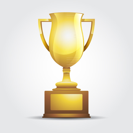 trophy winner golden cup light backgroundのイラスト素材