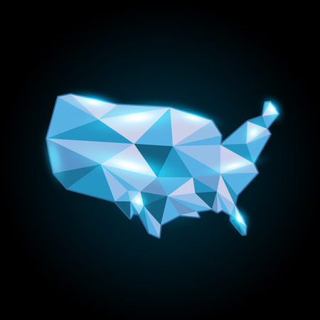 Blue Modern abstract usa map flash lightsのイラスト素材