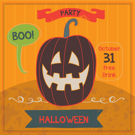 Happy Halloween Poster illustrationのイラスト素材