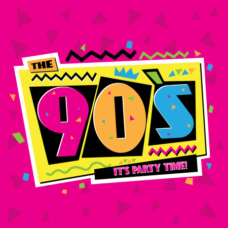 Party time The 90s style label. Vector illustration.のイラスト素材