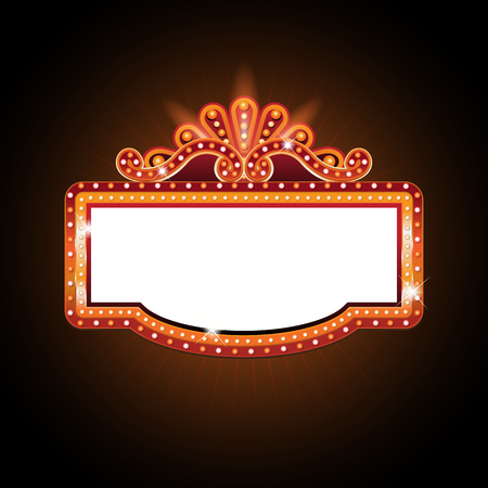 Brightly theater glowing retro cinema neon signのイラスト素材