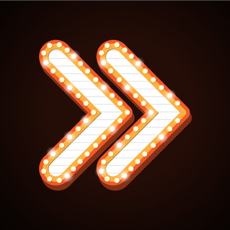 Night club billboard retro arrow light framesのイラスト素材