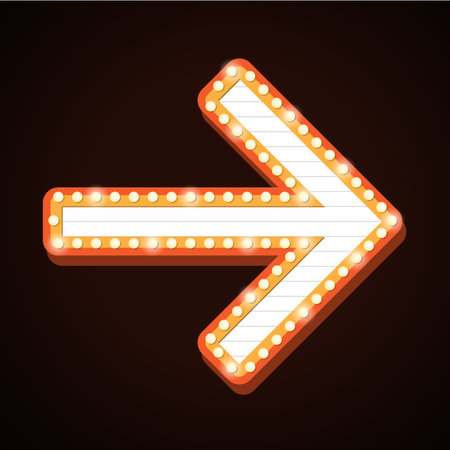 Night club billboard retro arrow light framesのイラスト素材