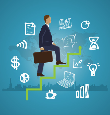 Vector business man background step to successのイラスト素材