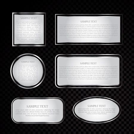 Silver vector label collectionのイラスト素材