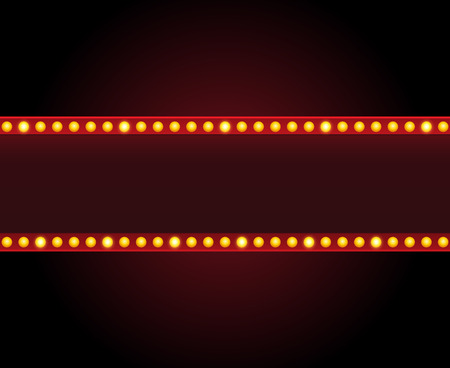 Rectangle vector theater sign frame with lightsのイラスト素材