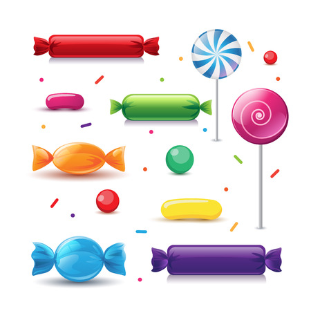 Realistic colorful vector candiesのイラスト素材