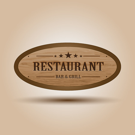 Vector realistic illustration of wooden signboard copyspaceのイラスト素材